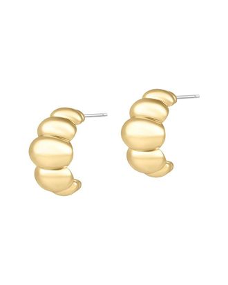 Electric Picks 14K Plated Puff Hoop Earrings