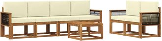 vidaXL Conjunto De Sof&aacute;s De Exterior 6 Uds. Natural Y Crema Vidaxl