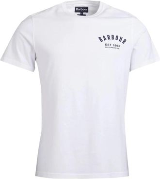 Barbour Preppy Tee Wit Katoenen Jersey T-shirt - Heren - T-shirts - Wit - 2XL - Katoen - Tops
