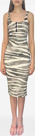 Blumarine printed midi dress - White
