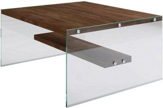 Dmora Dmora - Mesa De Caf&eacute; Demb&eacute;l, Mesa De Centro Baja, Revistero Para Sof&aacute;, Estante De La Sala De Estar, 75x75h40 Cm, Nuez