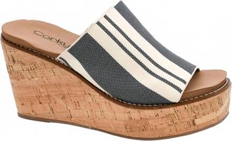 Corkys Footwear Womens Mugshot Sandal In Black Natural Stripe