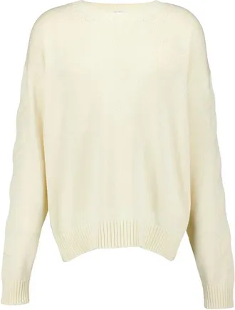 Off-white Beige Diagonal-Stripe Gebreide Trui - Heren - Ronde hals truien - Beige - M - Katoen - Truien & Vesten