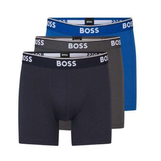 HUGO BOSS Heren Boxershort (Pakket van 3) (Marine/Blauw/Grijs)