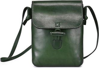 OLD TREND Ixia Genuine Leather Minimal Everyday Crossbody in Green at Nordstrom