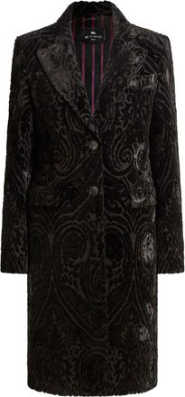 Etro velvet jacquard coat - women - Velvet - 44 - Black