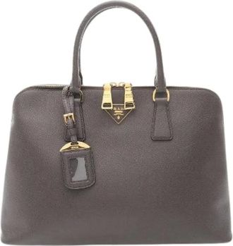Prada Pre-owned Handbags, female, Brown, Size: ONE SIZE Pre-owned Vintage Leather Handbag