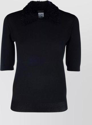 Fabiana Filippi ribbed slim-fit knit polo shirt