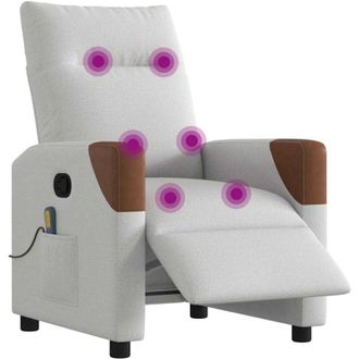 vidaXL Vidaxl - Sill&oacute;n Reclinable De Masaje El&eacute;ctrico Tela Gris Nube