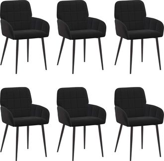 vidaXL Sillas De Comedor 6 Uds. Terciopelo Negro 57 X 50 X 85 Cm Vidaxl
