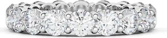 HauteCarat Lab Created Diamond Single Prong 18K Gold Eternity Band Ring in White Gold at Nordstrom, Size 4.5