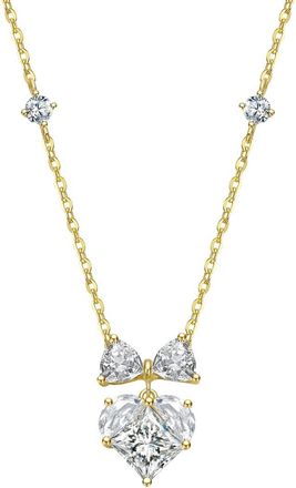 Rachel Glauber 14K Plated Cz Heart Necklace