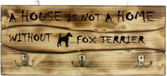 OEM Fox Terrier - Percha Con Perro, Expositor De Medallas, Decoraci&oacute;n Del Hogar De Art-dog