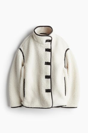 H&M L&auml;ssige Jacke aus Teddyfleece - White