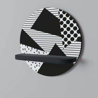 OEM Estante Redondo Gemoetric Monocrom&aacute;tico Negro