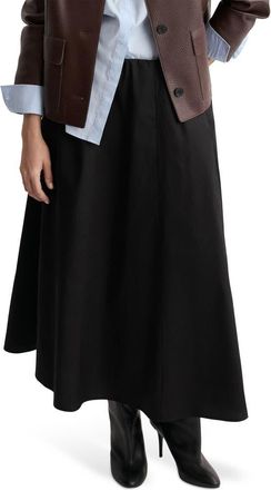 Mango Falda Newcreta Cotton A-Line Skirt in Black at Nordstrom, Size Xx-Large