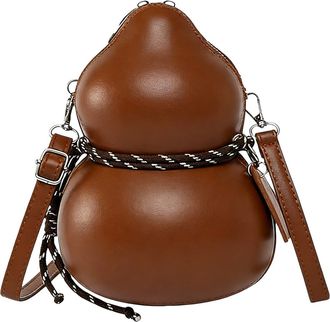 Generic Shoulder Bag, Vintage Calabash Inspired, 14x21x14cm, Leather Purse, Vintage Shoulder Purse, Practical Daily Use, For School Gym Travel Work Office Com
