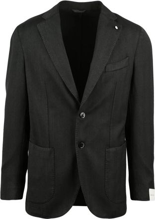 L.B.M. 1911 Getailleerde blazer - Heren - Blazers - Grijs - L - Leer - Jassen