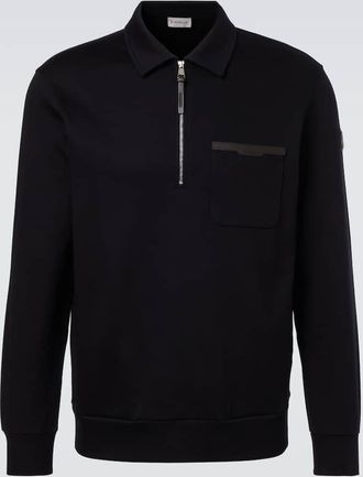 Moncler Cotton-blend half-zip sweater