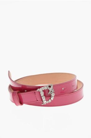 Dsquared2 Leather Belt With Monogram Buckle 30mm size 80