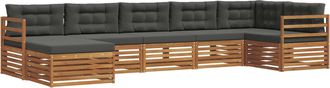vidaXL Conjunto De Sof&aacute;s De Exterior 7 Uds. Natural Y Antracita Vidaxl