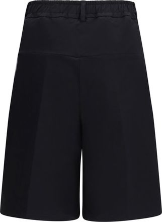 GCDS Mens Shorts With Black Logo Piping Black-Black Cotton; Elastane Bermuda Black/black