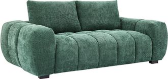 Vente-Unique Sof&aacute; de 3 plazas en tela texturizada verde BERENIA