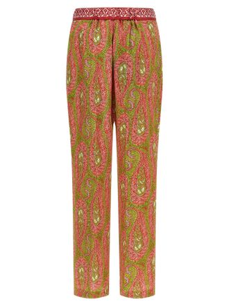 Etro Paisley Foliage Print Trousers - Coral