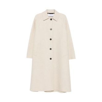 Harris Wharf London Jassen, Dames, Beige, XS, Wol, Pressed Wool Balmacaan Coat