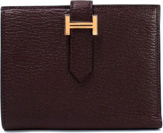 Herm&egrave;s Rouge Sellier Chevre Mysore Compact Bearn Wallet