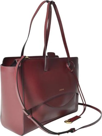 Hidesins Crossbody Bags - Wine Leather Flap L Large Handbag - Gr. unisize - in Rot - für Damen