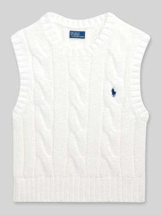 Polo Ralph Lauren Pullunder mit Label-Stitching in Weiss, Gr&ouml;&szlig;e XXL