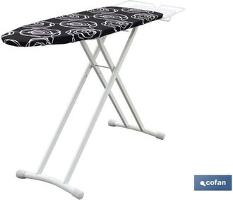 cofan Tabla Planchar 125 X 42 X10 Cm Modelo Tivoli Roja, Tabla De Planchar Con Bandeja Especial Para Centro De Planchado, Patas Antimovimiento Y Varias Posi