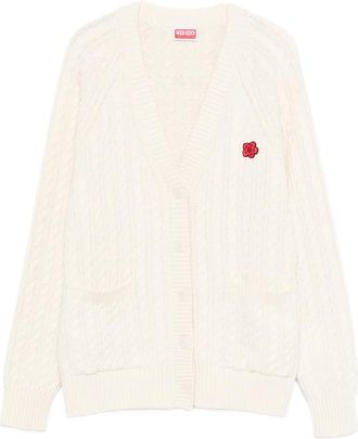 Kenzo V-neck Flower-embroidered Cardigan