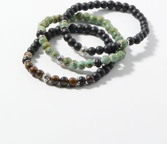 Le 31 Mens Beaded bracelet trio