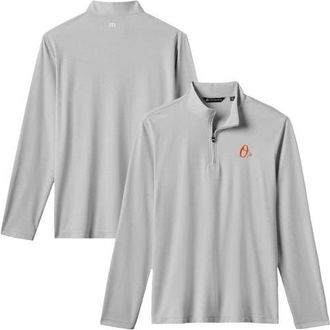Travis Mathew Mens TravisMathew Gray Baltimore Orioles Time to Tailgate Tri-Blend Quarter-Zip Pullover at Nordstrom, Size Xx-Large