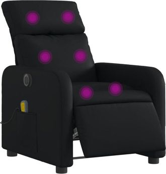 vidaXL Vidaxl - Sill&oacute;n De Masaje Reclinable El&eacute;ctrico Cuero Sint&eacute;tico Negro