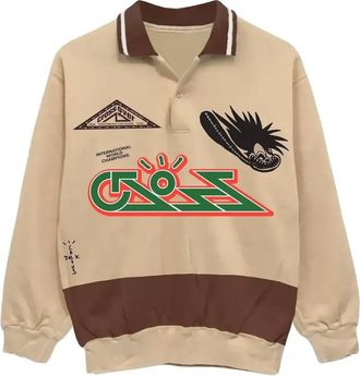 Travis Scott Cactus Jack Cross Rugby Sweater Tan Brown TC-63