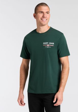 GANT T-Shirt GANT GRAPHIC SS T-SHIRT, Herren, Gr. L, gr&uuml;n (tartan gr&uuml;n), Jersey, Obermaterial: 100% Baumwolle, regular fit, Rundhals, Shirts T-Shirt, Print