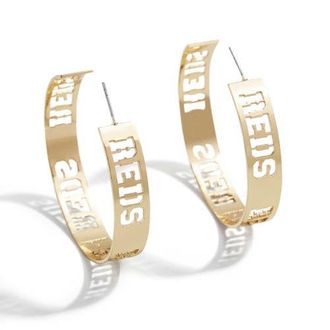 WEAR by Erin Andrews x Baublebar Cincinnati Reds Large Cutout Hoop Earrings in Gold at Nordstrom