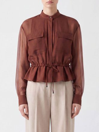 Brunello Cucinelli Cotton Utility Shirt with Mandarin Collar and Drawstring