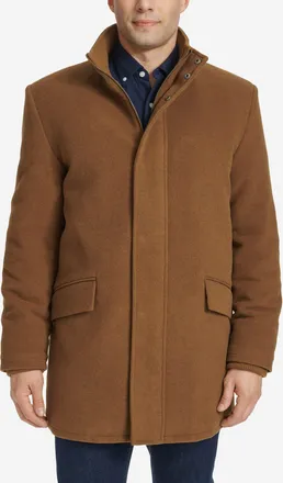 Cole Haan Mens Stand Collar Car Coat - Beige Size Medium