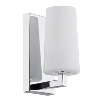 Netlighting Camelot Wall Lamp With Shade Chrome Base Glass Opal Matt in Silver