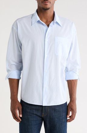 Frame Denim Light Cotton Button-Up Shirt in Summer Blue at Nordstrom, Size Xx-Large