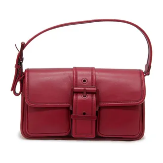 Michael Kors Handbags, female, Red, Size: ONE SIZE Colby Medium Leather Shoulder Bag