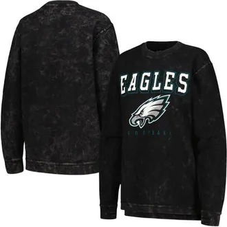 G-III 4Her by Carl Banks Womens G-III 4Her by Carl Banks Black Philadelphia Eagles Comfy Cord Pullover Sweatshirt at Nordstrom, Size X-Large