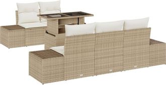 vidaXL Garden Sofa Set with Pillow 6 pcs Beige, Cream 100 x 55 x 73 cm Vidaxl