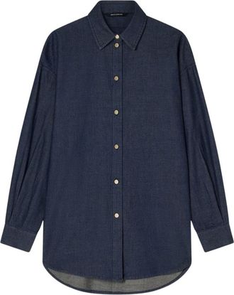 A|X Armani Exchange Chambray overhemd - Dames - Blouses & Shirts - Blauw - Maat: S Katoen
