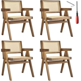 TecTake Dining Chair Lizzy Set Of 4 - Light Oak | Size: 4 Pack