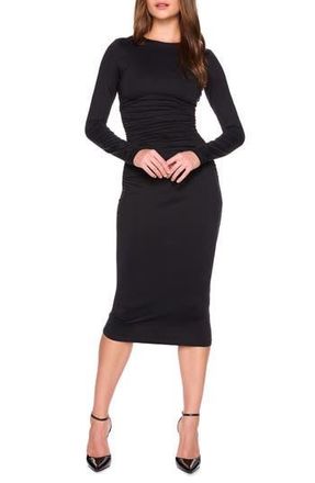 Susana Monaco Long Sleeve Midi Dress in Black at Nordstrom Rack, Size Medium